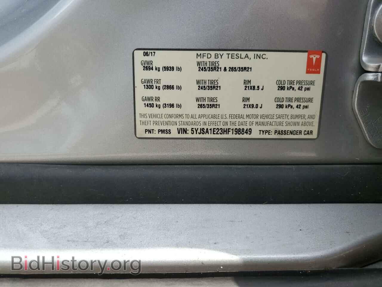 2017 TESLA MODEL S - VIN: 5YJSA1E23HF198849 - Photo 12
