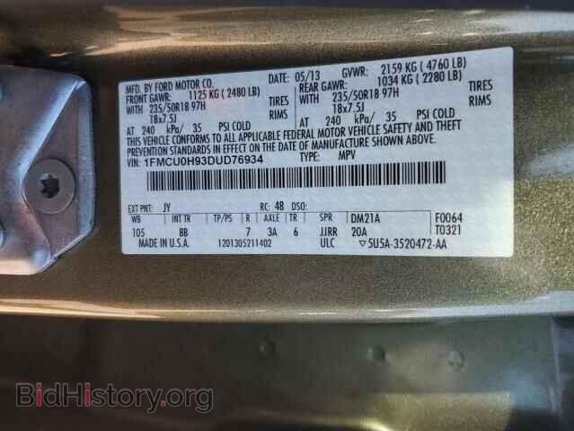 2013 FORD ESCAPE - VIN: 1FMCU0H93DUD76934 - Фото 13