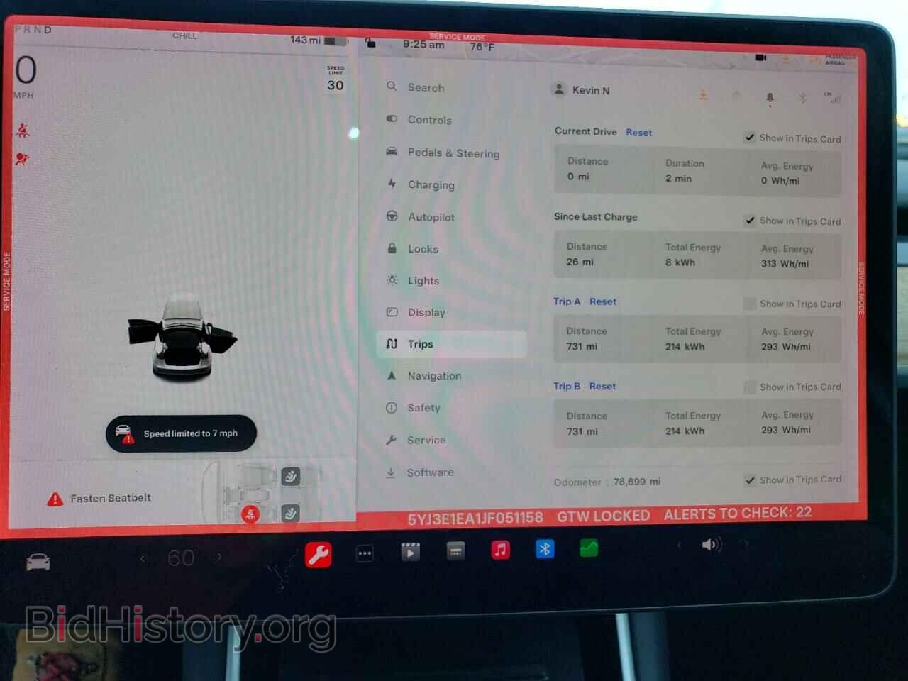 2018 TESLA MODEL 3 - VIN: 5YJ3E1EA1JF051158 - Фото 9