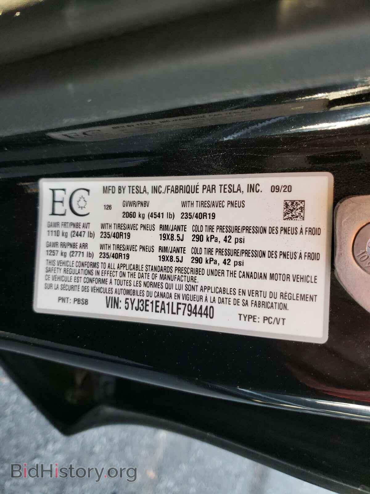 2020 TESLA MODEL 3 - VIN: 5YJ3E1EA1LF794440 - Photo 10