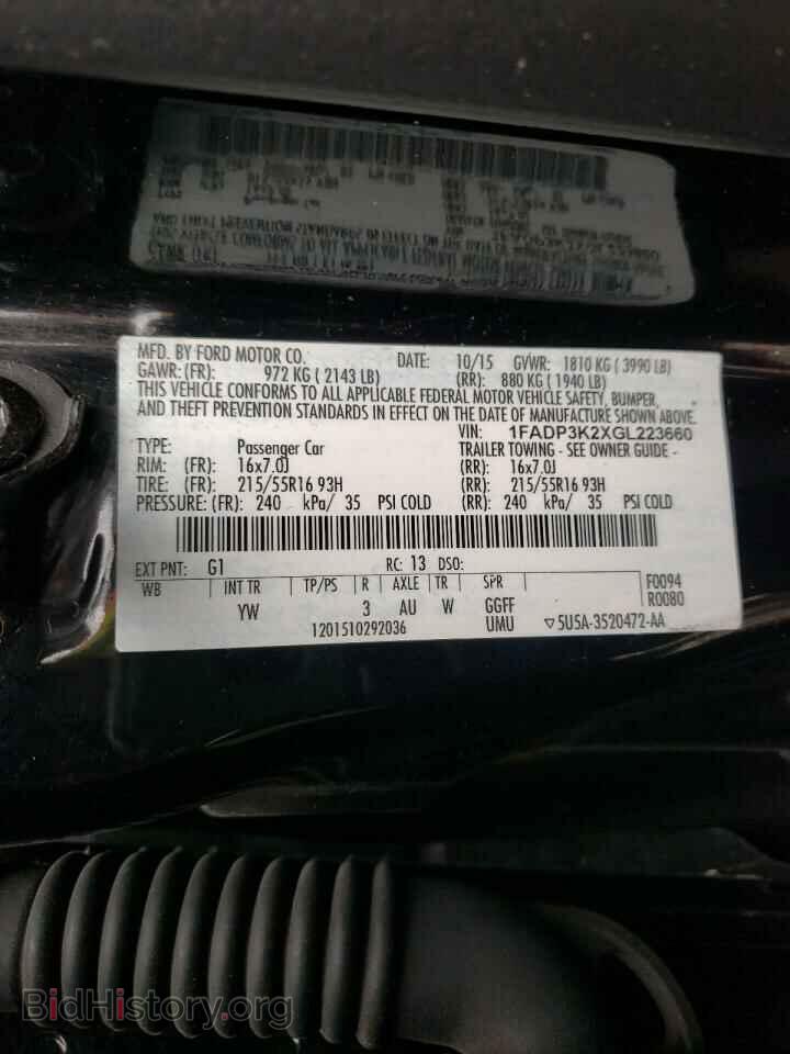 2016 FORD FOCUS - VIN: 1FADP3K2XGL223660 - Фото 10