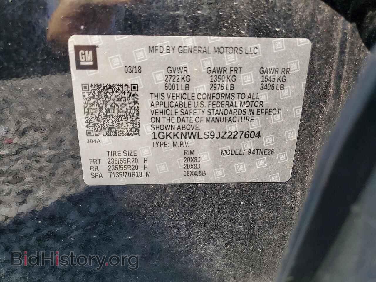 2018 GMC ACADIA - VIN: 1GKKNWLS9JZ227604 - Фото 13