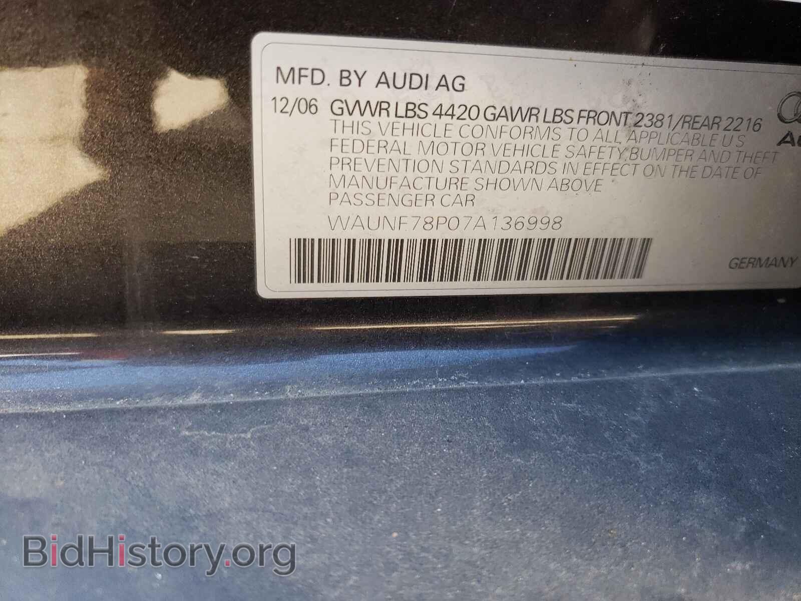 2007 AUDI A3 - VIN: WAUNF78P07A136998 - Фото 10