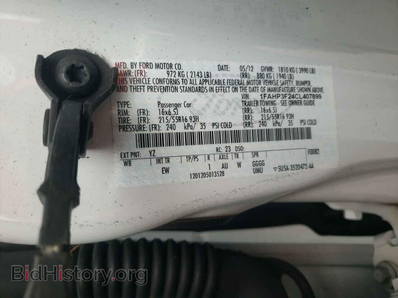 2012 FORD FOCUS - VIN: 1FAHP3F24CL407899 - Фото 10