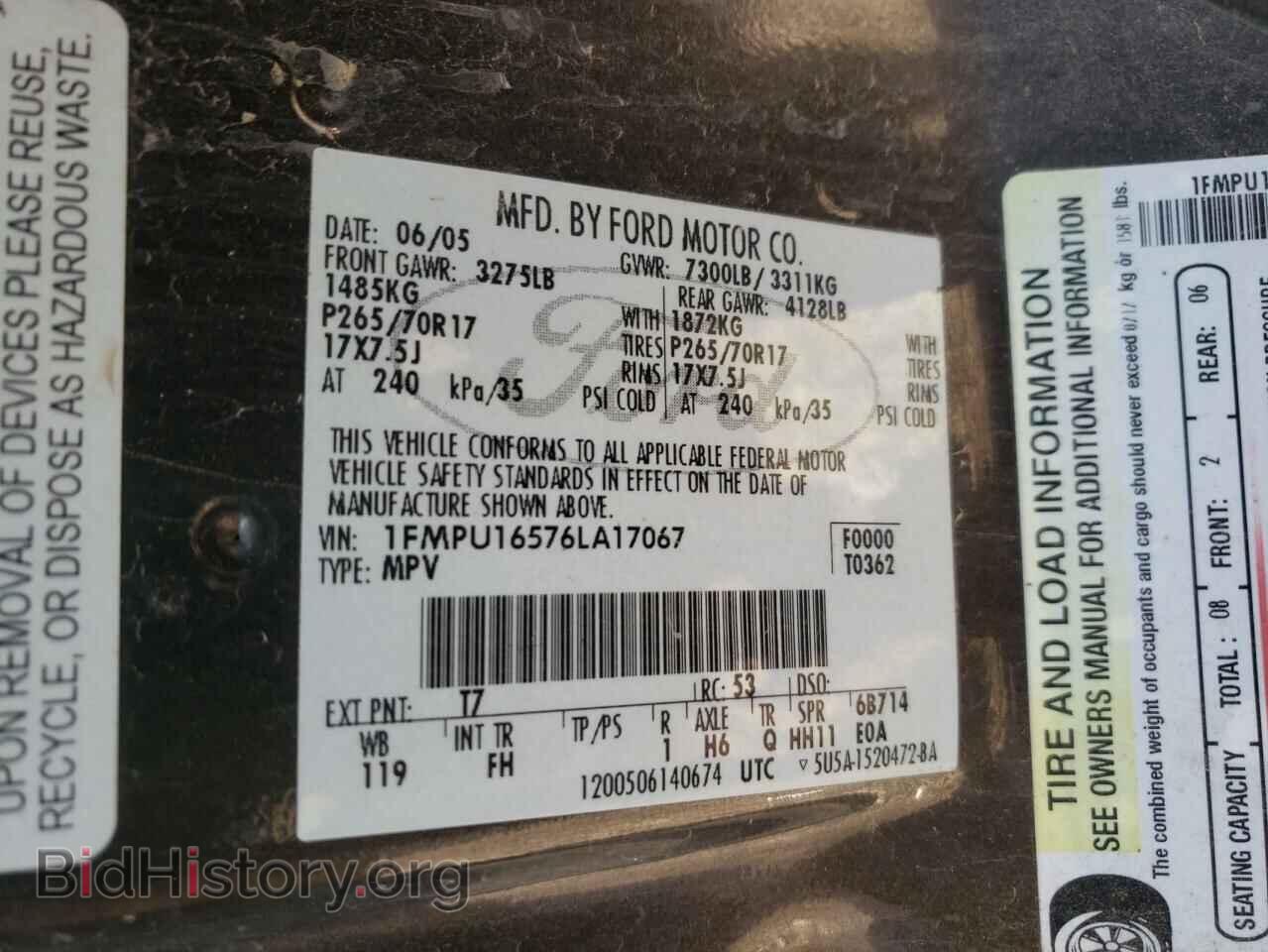 2006 FORD EXPEDITION - VIN: 1FMPU16576LA17067 - Фото 10