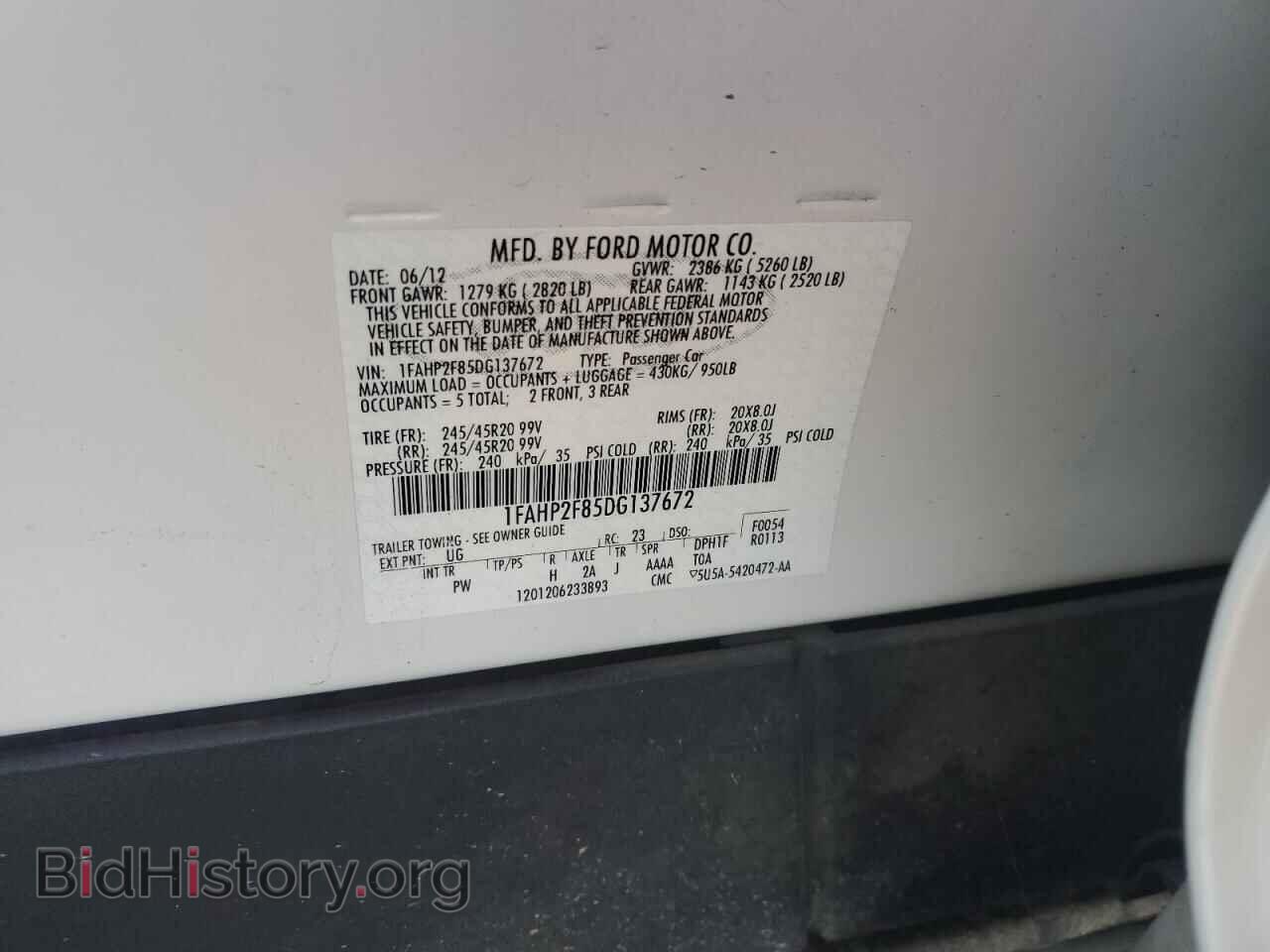 2013 FORD TAURUS - VIN: 1FAHP2F85DG137672 - Photo 12