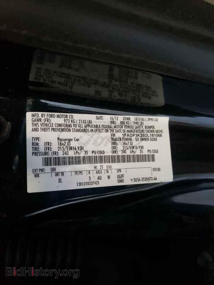 2013 FORD FOCUS - VIN: 1FADP3K25DL181068 - Фото 10