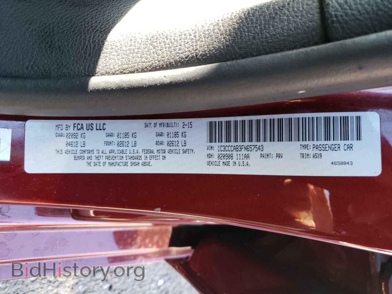 2015 CHRYSLER 200 - VIN: 1C3CCCAB3FN657543 - Фото 10