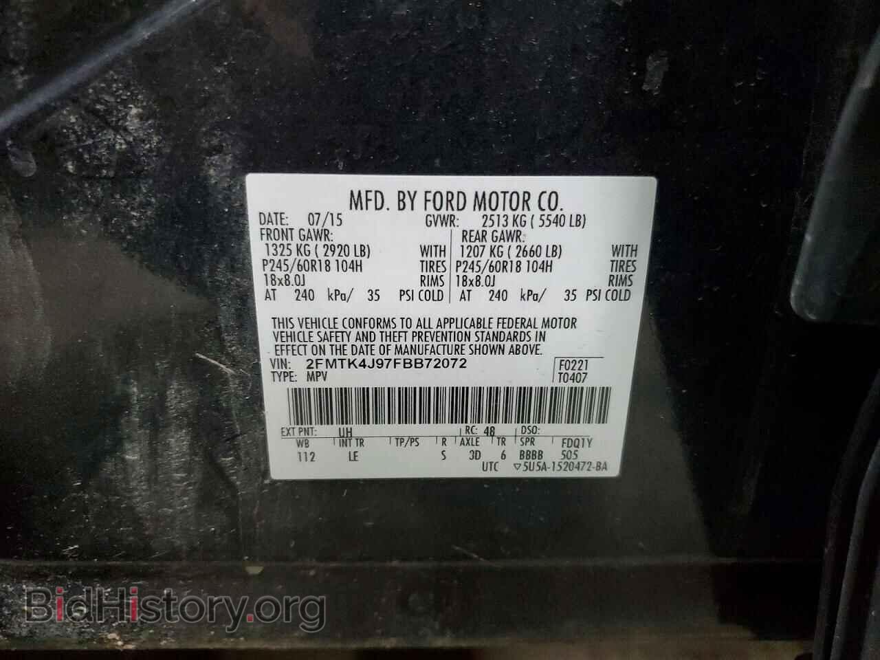 2015 FORD EDGE - VIN: 2FMTK4J97FBB72072 - Photo 13