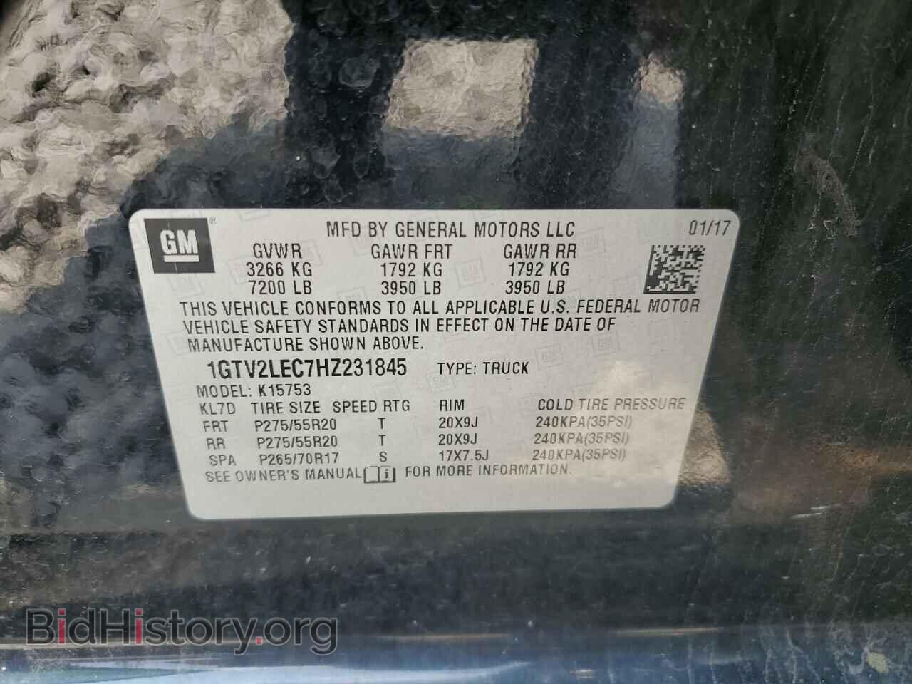 2017 GMC SIERRA - VIN: 1GTV2LEC7HZ231845 - Фото 12