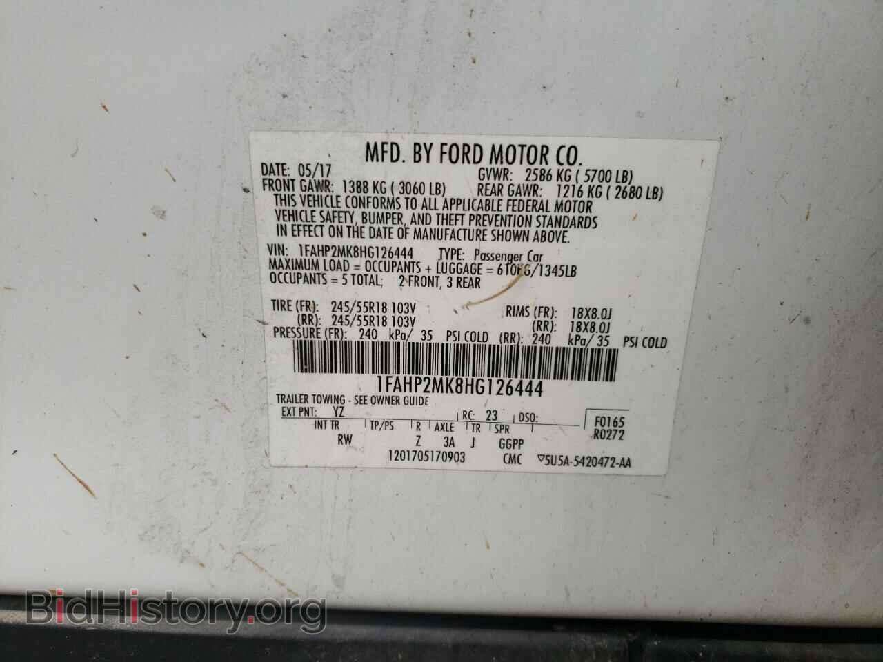 2017 FORD TAURUS - VIN: 1FAHP2MK8HG126444 - Фото 10