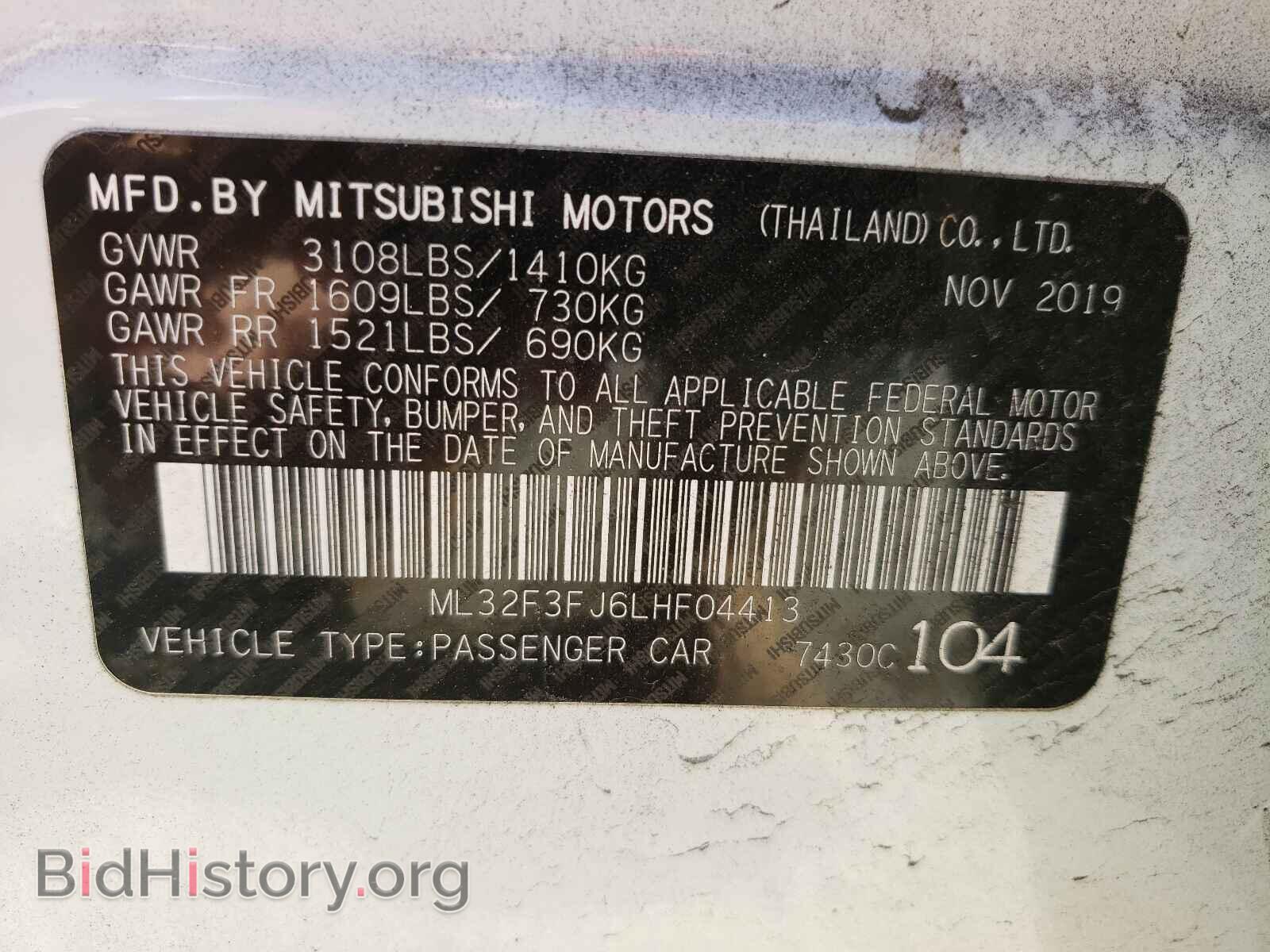 2020 MITSUBISHI MIRAGE - VIN: ML32F3FJ6LHF04413 - Фото 10
