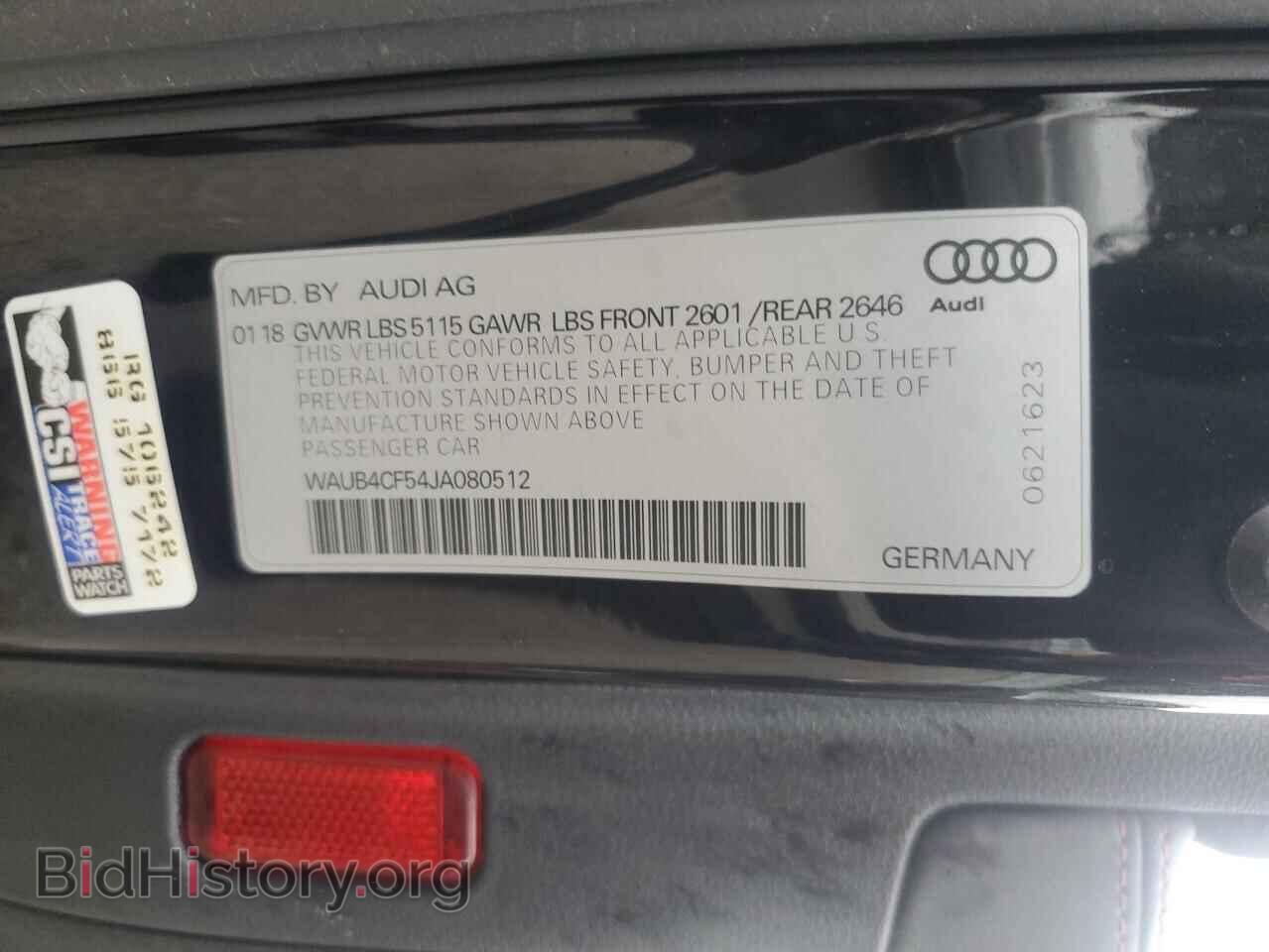 2018 AUDI S5/RS5 - VIN: WAUB4CF54JA080512 - Фото 12