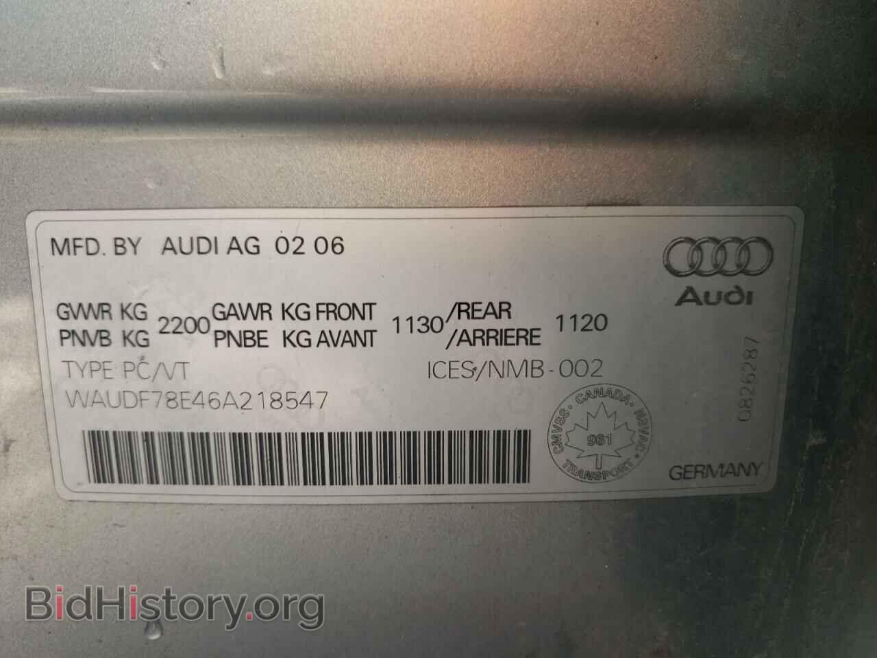 2006 AUDI A4 - VIN: WAUDF78E46A218547 - Фото 12