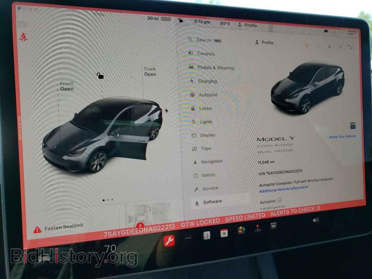 2022 TESLA MODEL Y - VIN: 7SAYGDEE0NA022213 - Фото 9