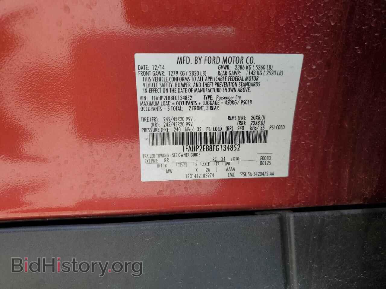2015 FORD TAURUS - VIN: 1FAHP2E88FG134852 - Фото 12