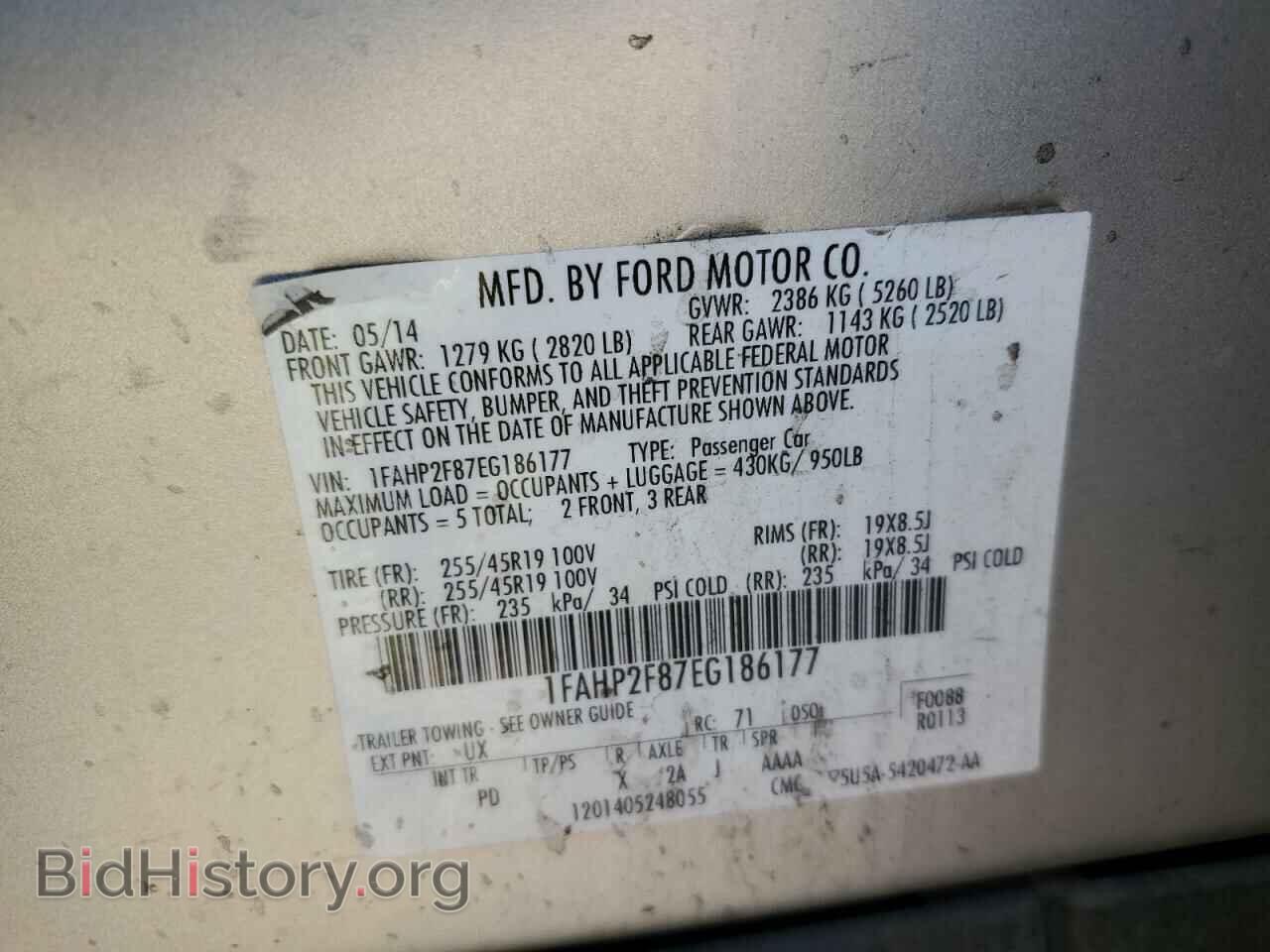 2014 FORD TAURUS - VIN: 1FAHP2F87EG186177 - Photo 10