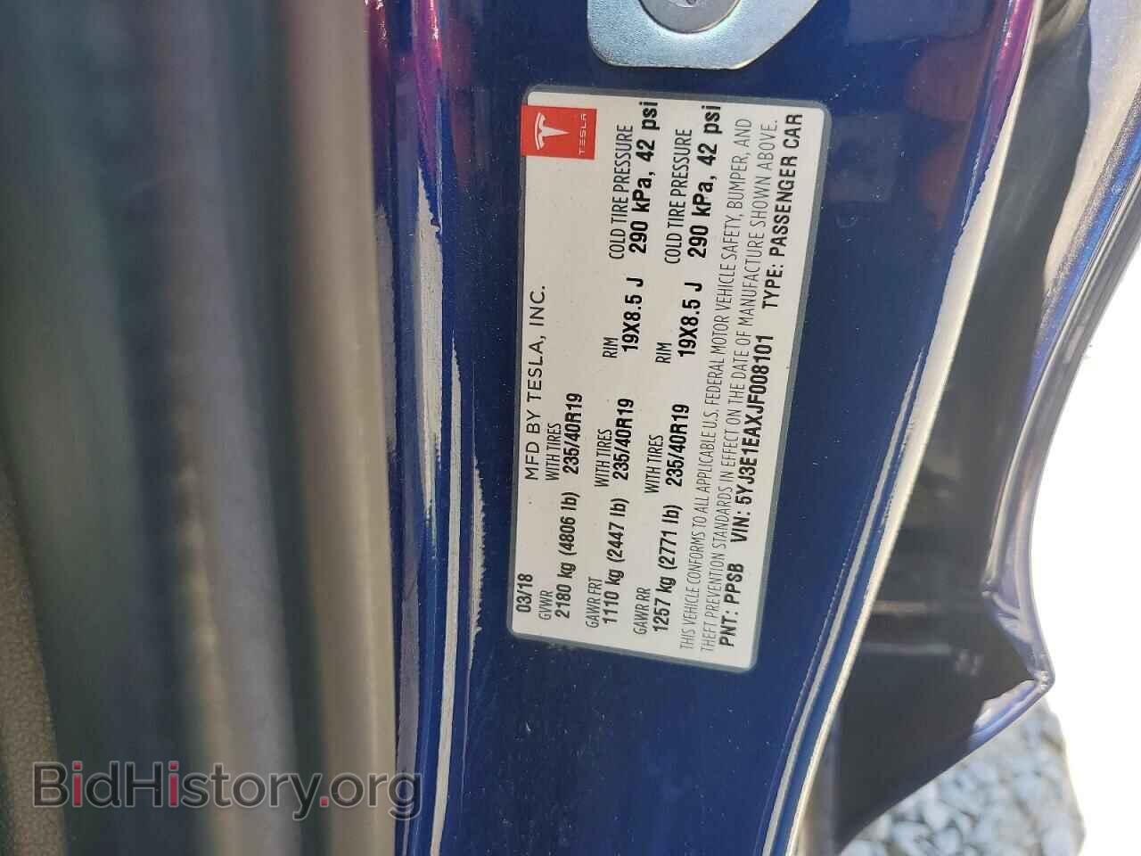 2018 TESLA MODEL 3 - VIN: 5YJ3E1EAXJF008101 - Photo 12