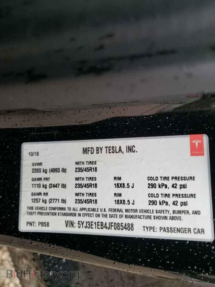 2018 TESLA MODEL 3 - VIN: 5YJ3E1EB4JF085488 - Photo 10