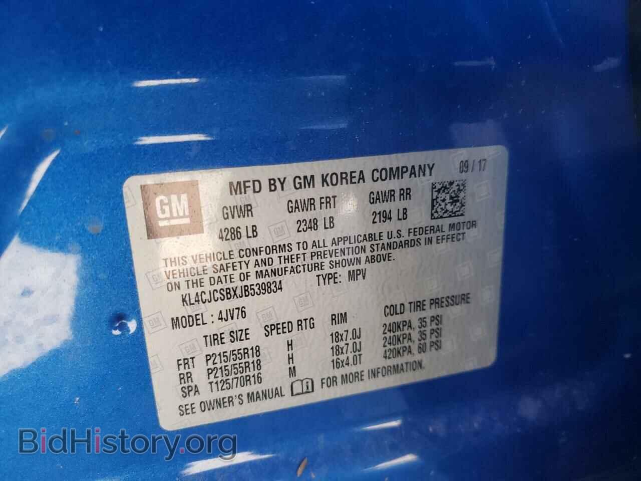 2018 BUICK ENCORE - VIN: KL4CJCSBXJB539834 - Photo 10