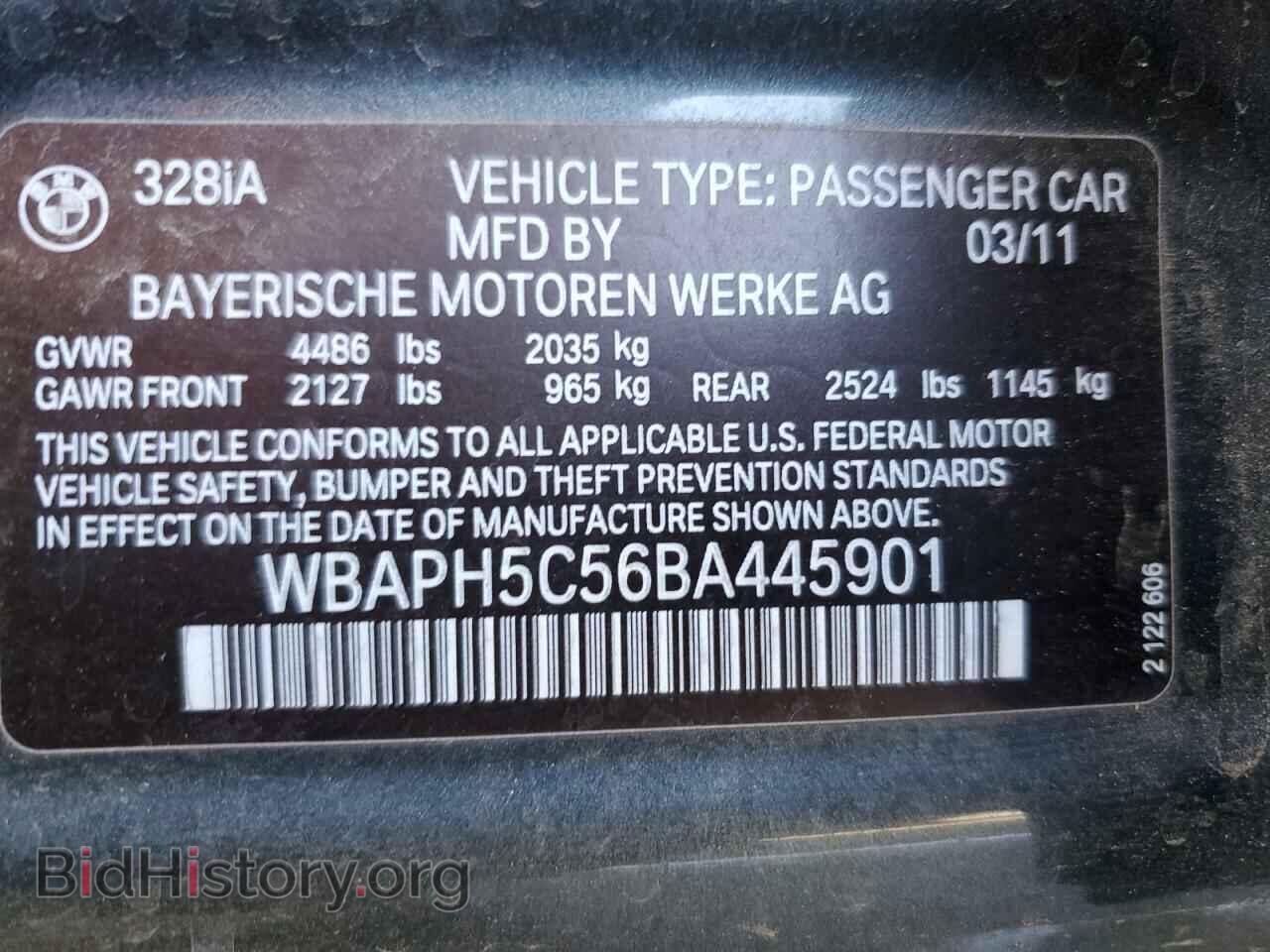 2011 BMW 3 SERIES - VIN: WBAPH5C56BA445901 - Фото 10