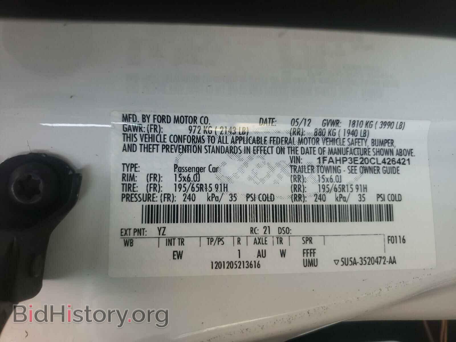 2012 FORD FOCUS - VIN: 1FAHP3E20CL426421 - Фото 10