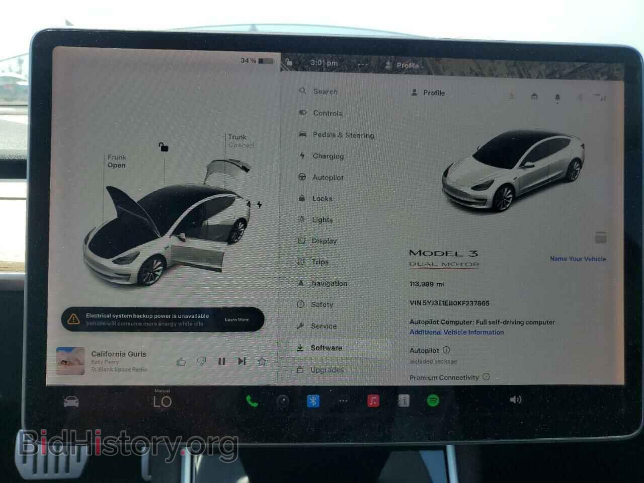 2019 TESLA MODEL 3 - VIN: 5YJ3E1EB0KF237865 - Фото 9