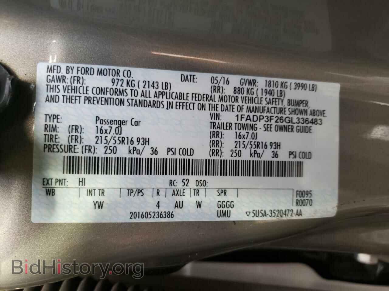 2016 FORD FOCUS - VIN: 1FADP3F26GL336483 - Фото 10