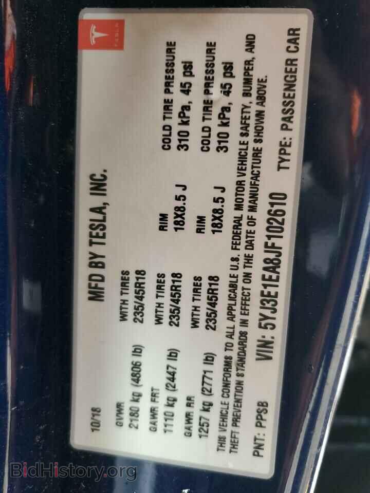 2018 TESLA MODEL 3 - VIN: 5YJ3E1EA8JF102610 - Photo 13