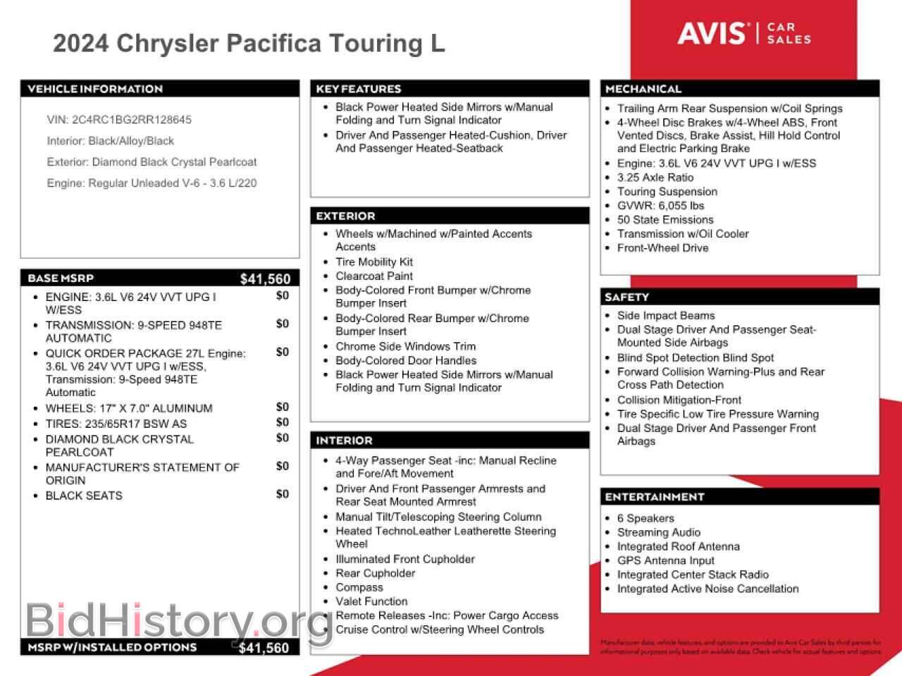 2024 CHRYSLER PACIFICA - VIN: 2C4RC1BG2RR128645 - Фото 13