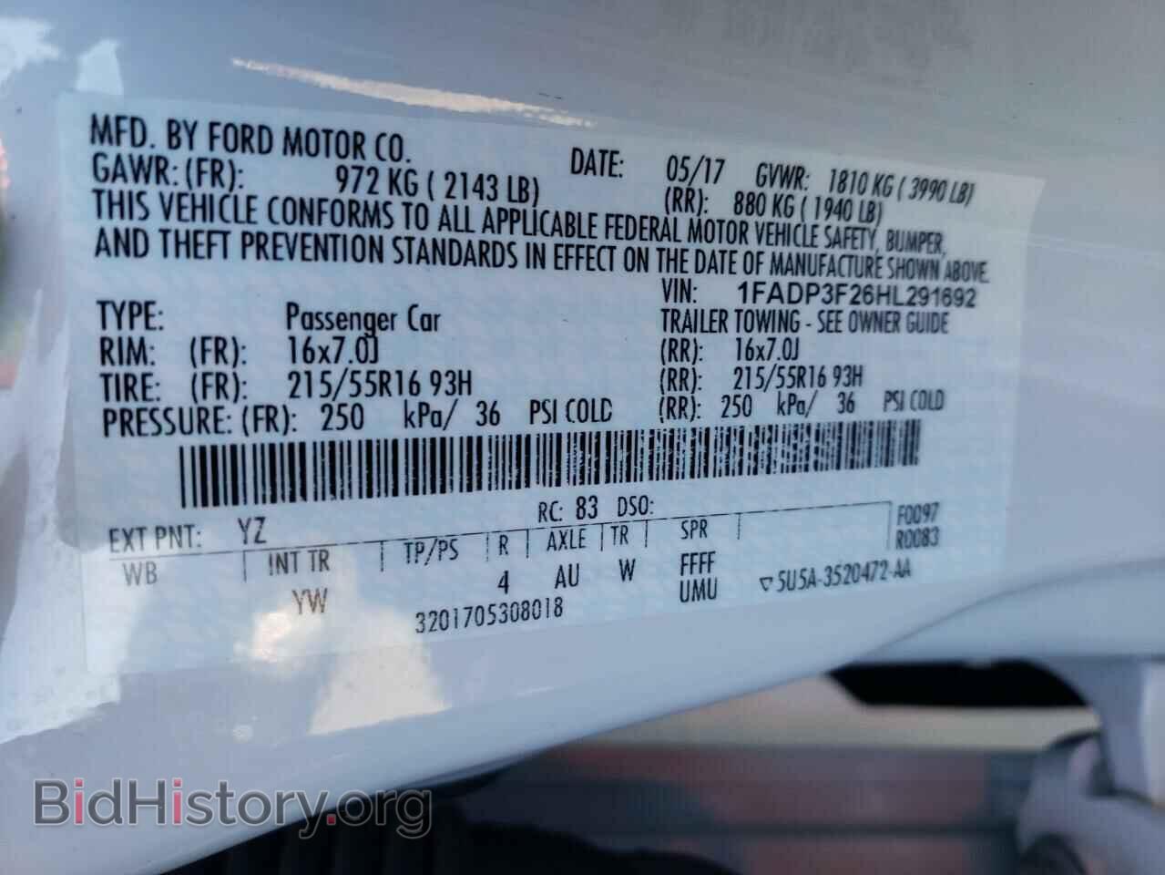 2017 FORD FOCUS - VIN: 1FADP3F26HL291692 - Photo 10