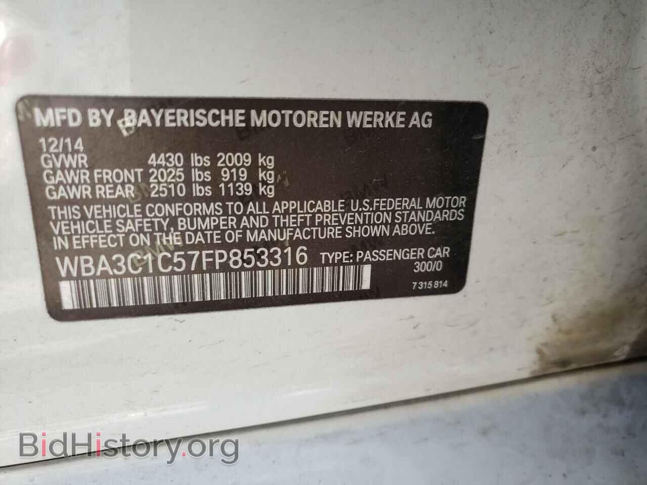 2015 BMW 3 SERIES - VIN: WBA3C1C57FP853316 - Фото 10