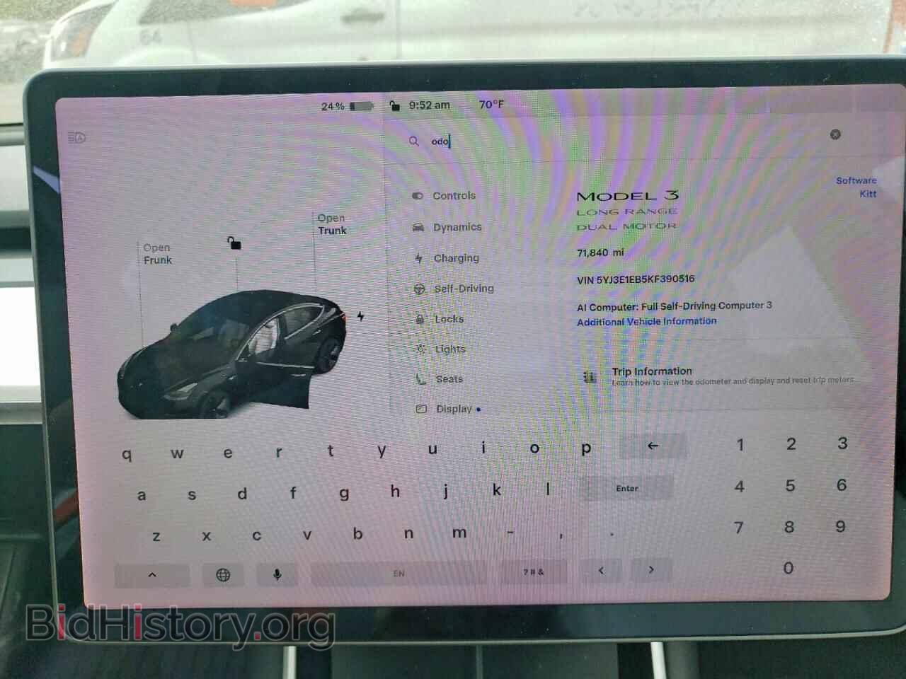 2019 TESLA MODEL 3 - VIN: 5YJ3E1EB5KF390516 - Фото 9
