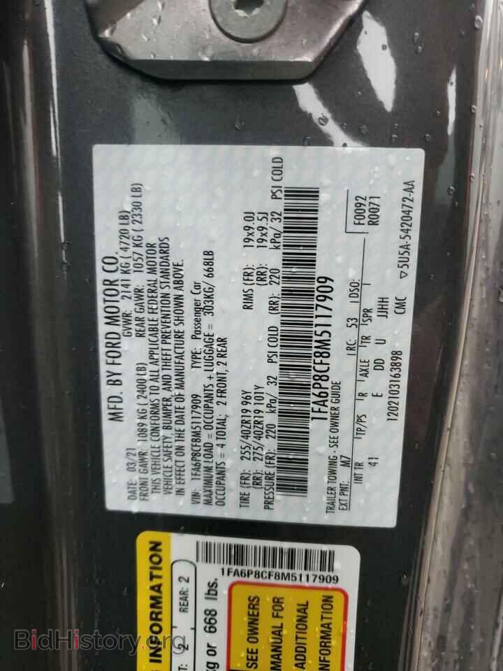 2021 FORD MUSTANG - VIN: 1FA6P8CF8M5117909 - Фото 10