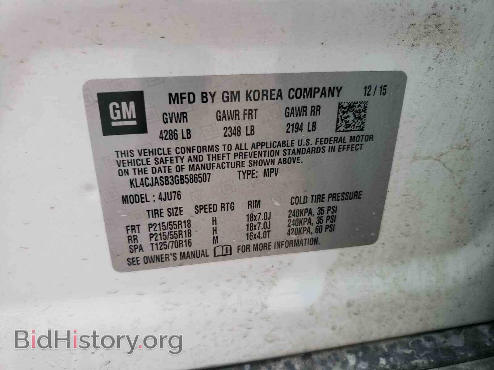 2016 BUICK ENCORE - VIN: KL4CJASB3GB586507 - Photo 10