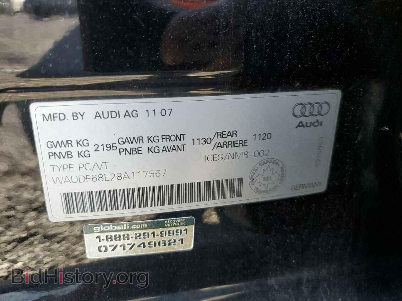 2008 AUDI A4 - VIN: WAUDF68E28A117567 - Фото 10