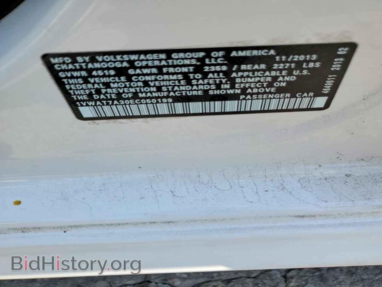 2014 VOLKSWAGEN PASSAT - VIN: 1VWAT7A30EC050199 - Фото 12