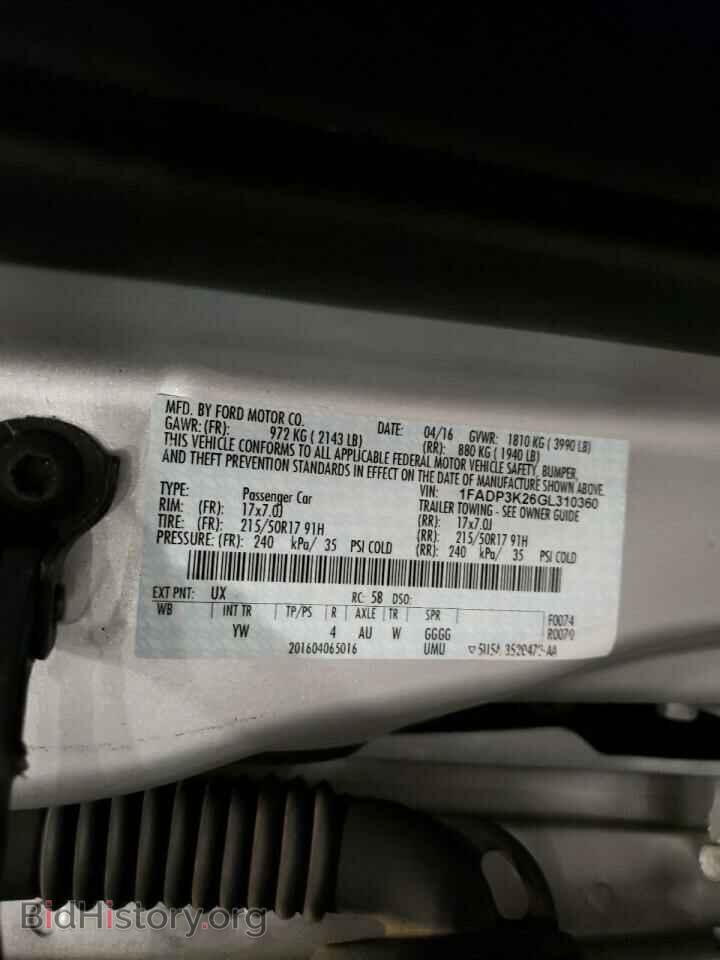 2016 FORD FOCUS - VIN: 1FADP3K26GL310360 - Photo 10