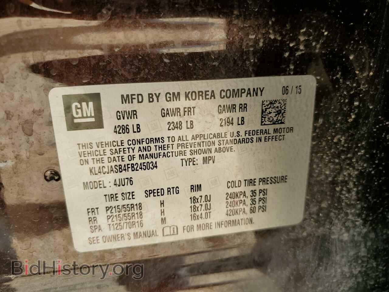 2015 BUICK ENCORE - VIN: KL4CJASB4FB245034 - Photo 13