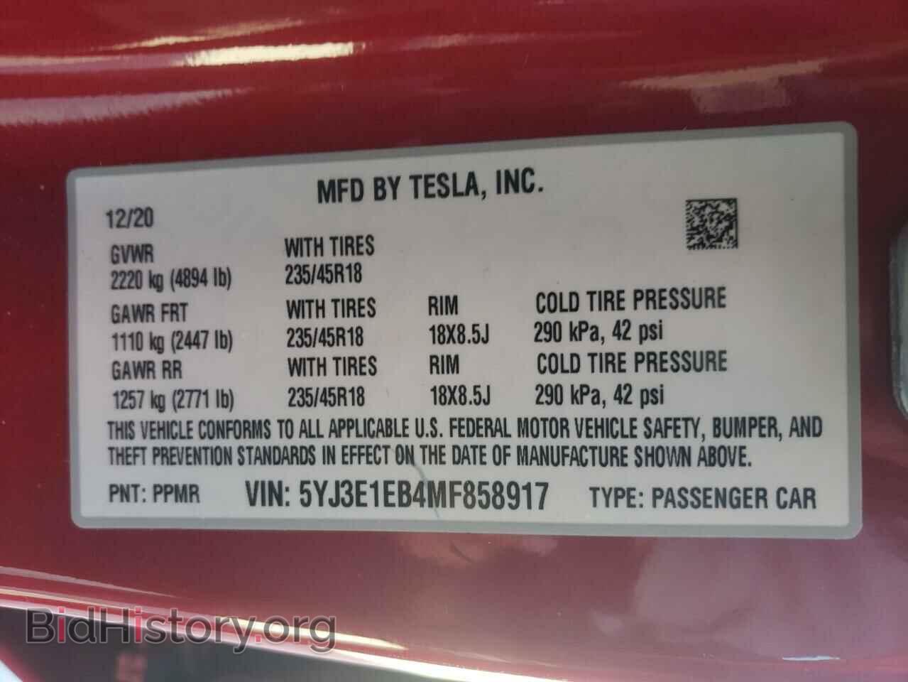 2021 TESLA MODEL 3 - VIN: 5YJ3E1EB4MF858917 - Photo 10