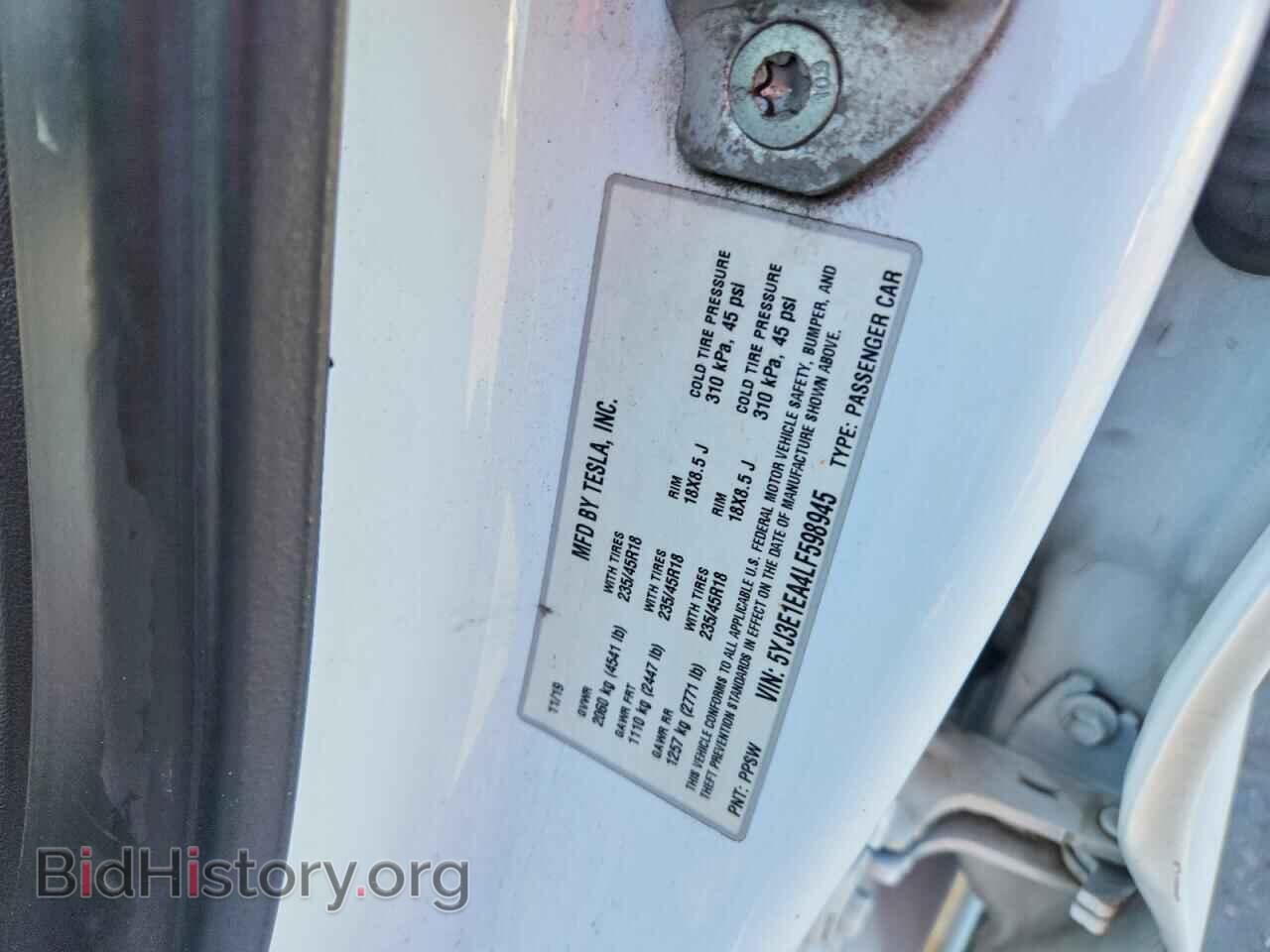 2020 TESLA MODEL 3 - VIN: 5YJ3E1EA4LF598945 - Фото 12