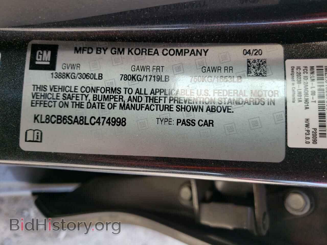 2020 CHEVROLET SPARK - VIN: KL8CB6SA8LC474998 - Фото 10