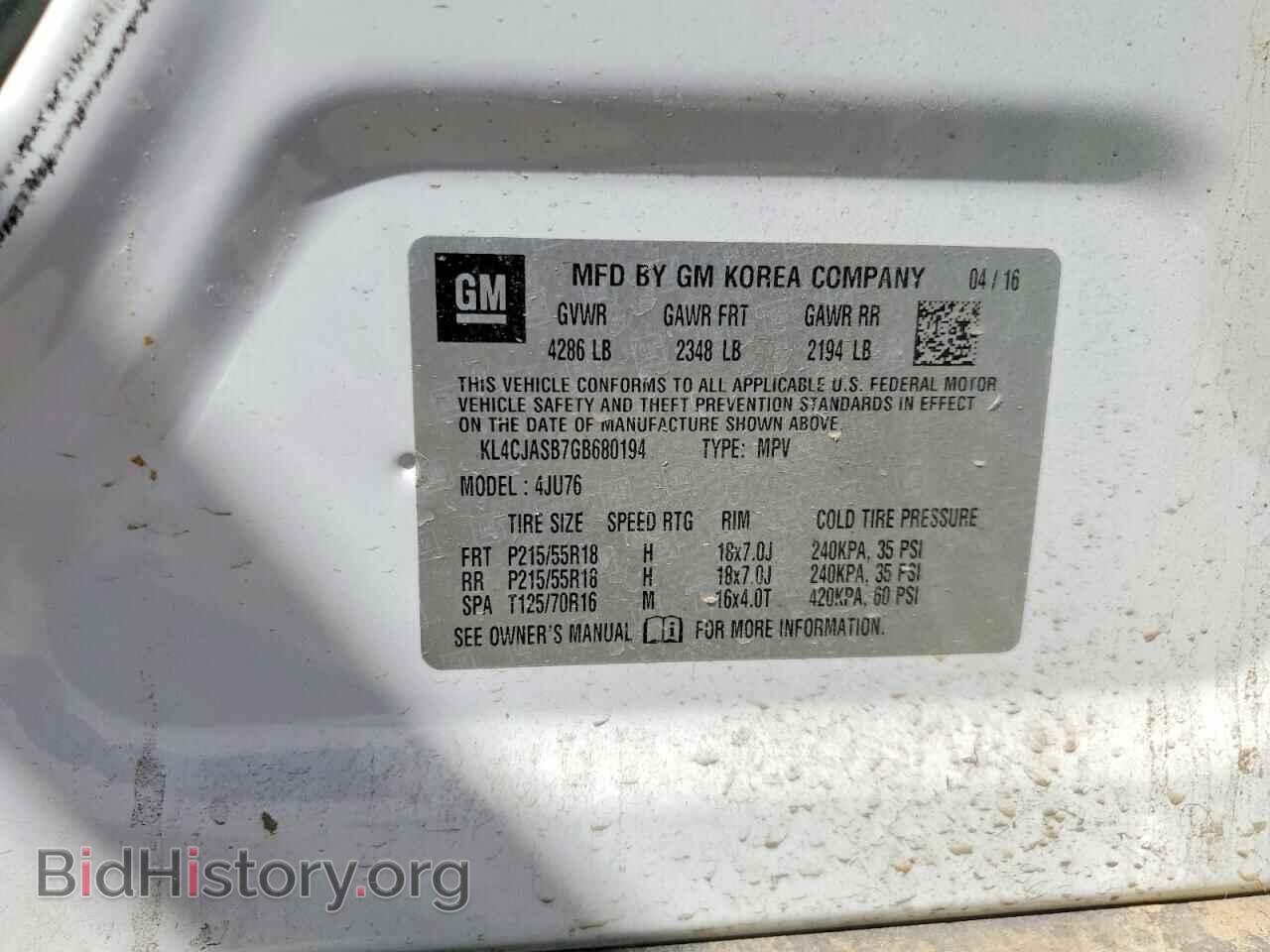 2016 BUICK ENCORE - VIN: KL4CJASB7GB680194 - Photo 12
