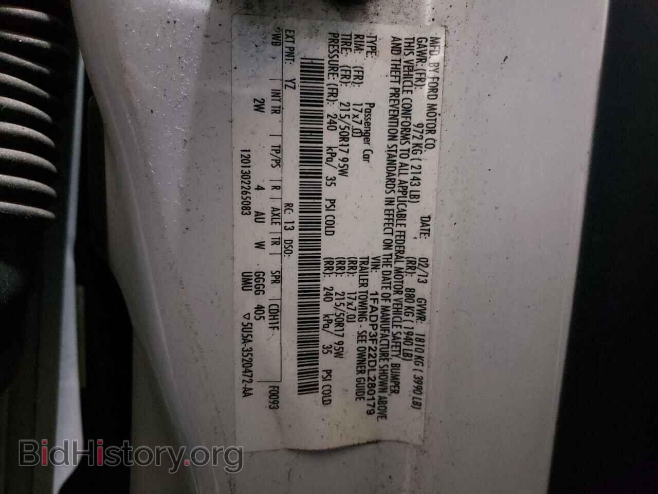2013 FORD FOCUS - VIN: 1FADP3F22DL280179 - Фото 10