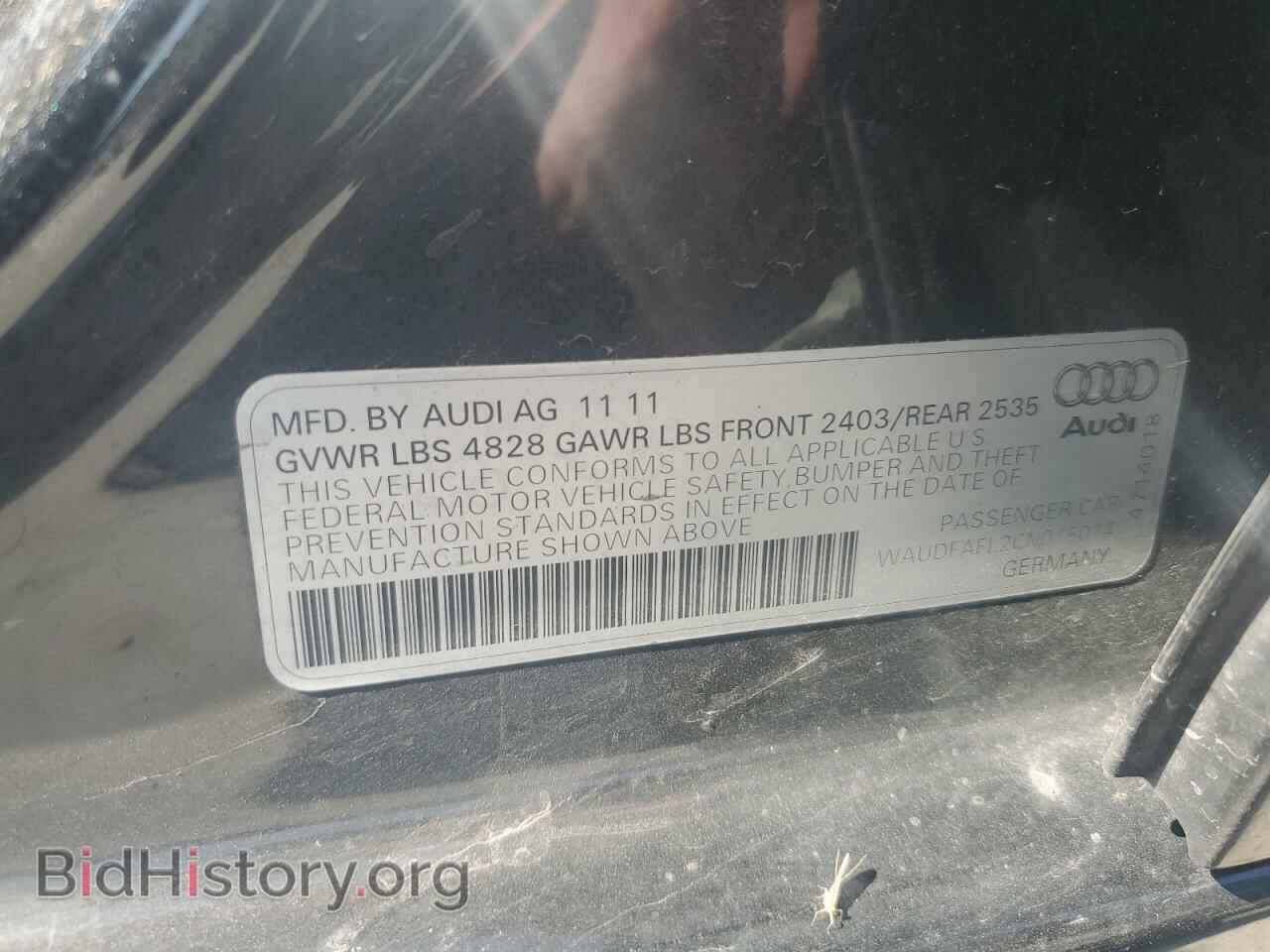 2012 AUDI A4 - VIN: WAUDFAFL2CN015014 - Фото 12