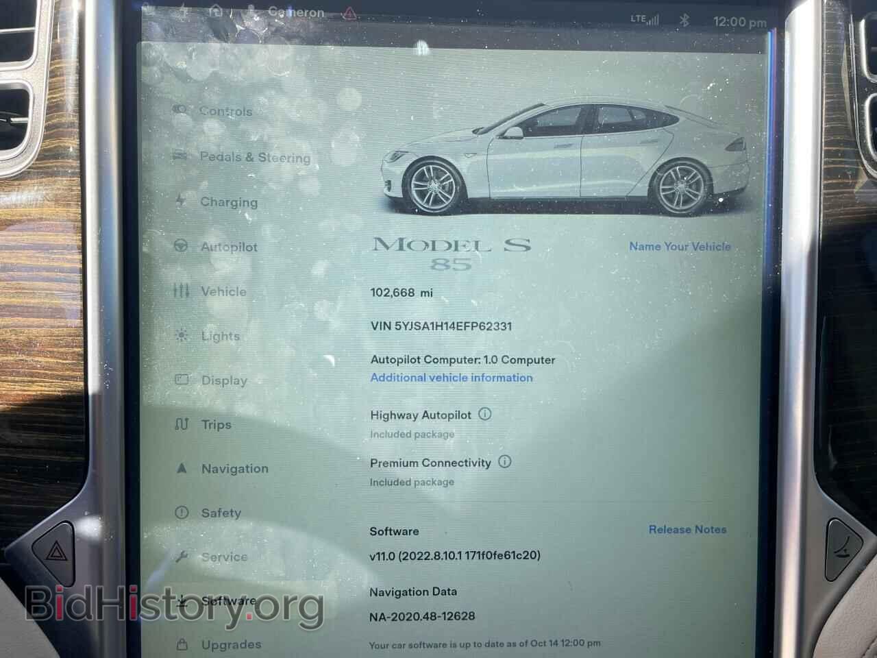 2014 TESLA MODEL S - VIN: 5YJSA1H14EFP62331 - Фото 9