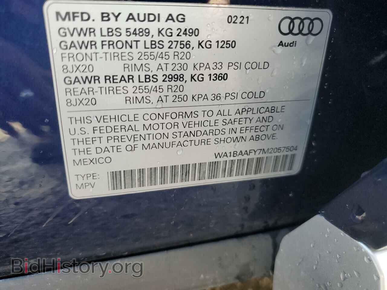2021 AUDI Q5 - VIN: WA1BAAFY7M2057504 - Photo 10
