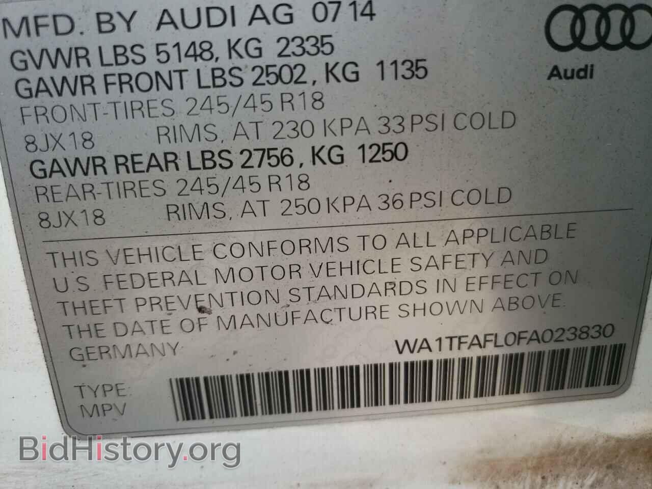 2015 AUDI A4 - VIN: WA1TFAFL0FA023830 - Фото 12