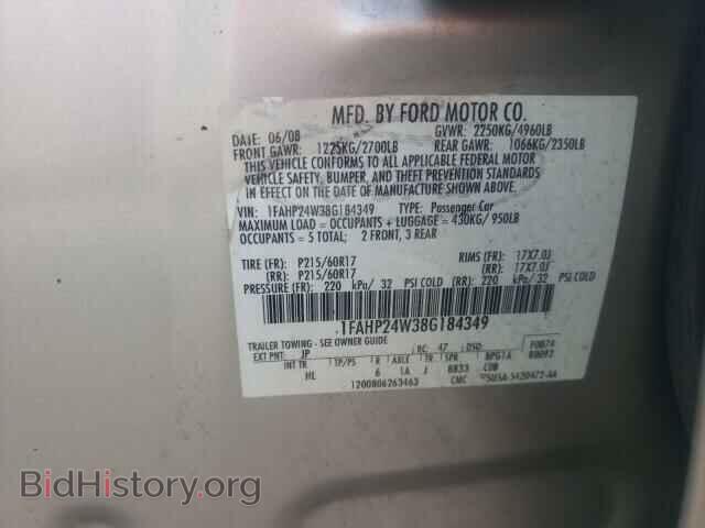 2008 FORD TAURUS - VIN: 1FAHP24W38G184349 - Фото 10