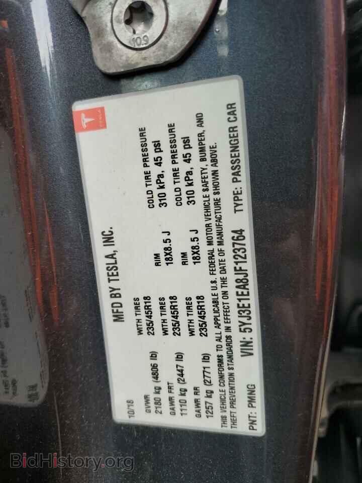 2018 TESLA MODEL 3 - VIN: 5YJ3E1EA8JF123764 - Фото 12